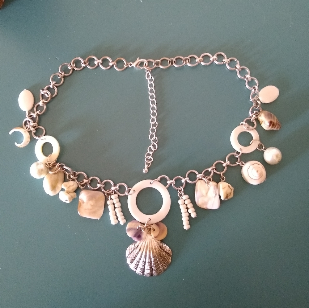 Beach Themed Necklace. Bought at Pensacola Beach. Center Hangs 2 1/2"
